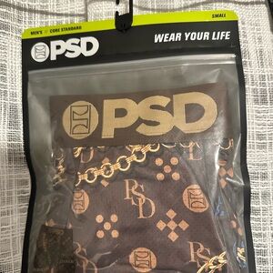 PSD Men's Boxer Briefs in Brown and Gold